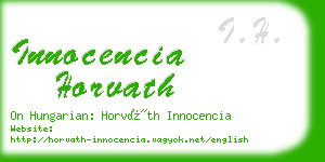 innocencia horvath business card